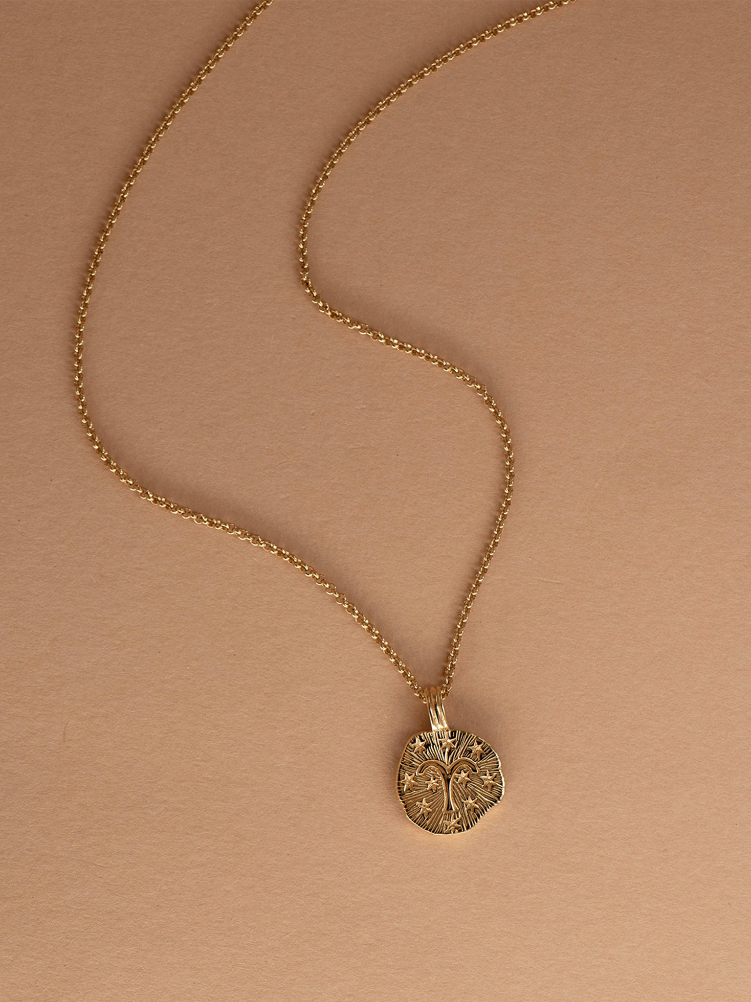 Sun in aries necklace - 22k gold vermeil